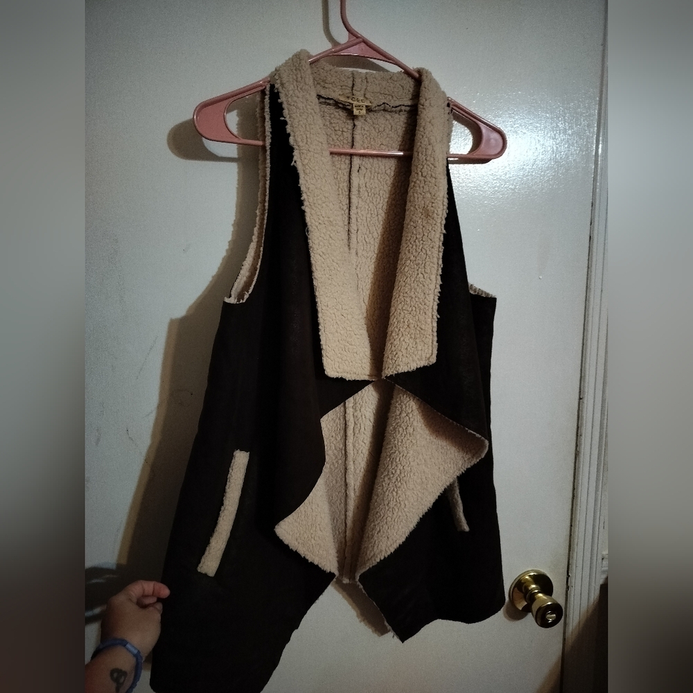 Brown & Cream Textured Vest